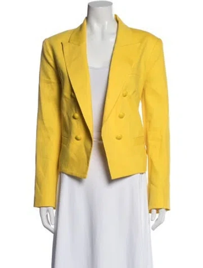 Pre-owned L'agence Linen Blazer In Yellow