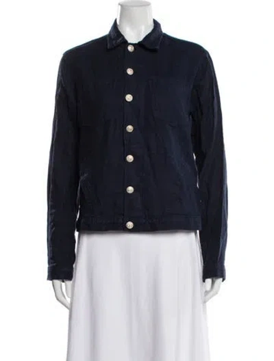Pre-owned L'agence Linen Denim Jacket In Blue