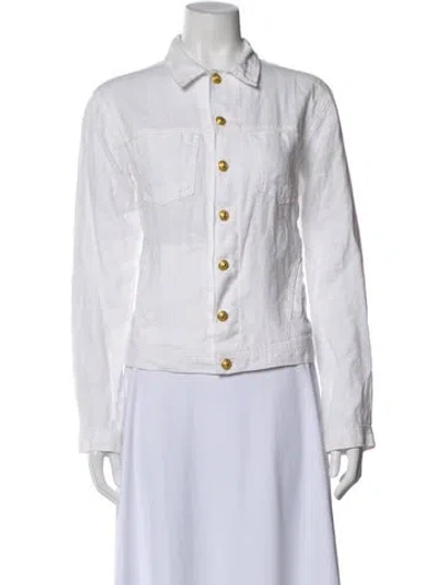 Pre-owned L'agence Linen Denim Jacket In Multi