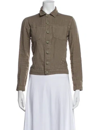 Pre-owned L'agence Linen Denim Jacket In Neutral