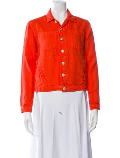 Pre-owned L'agence Linen Jacket In Orange