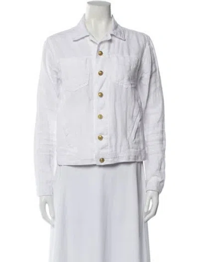 Pre-owned L'agence Linen Jacket In White