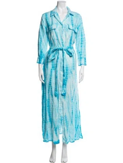 Pre-owned L'agence Linen Long Dress In Multi
