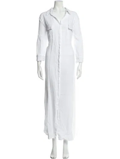Pre-owned L'agence Linen Long Dress In White