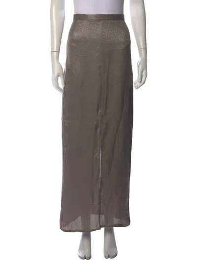 Pre-owned L'agence Linen Long Skirt In Grey