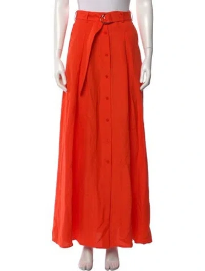 Pre-owned L'agence Linen Long Skirt W/ Tags In Orange