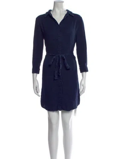 Pre-owned L'agence Linen Mini Dress In Blue