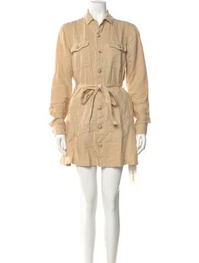 Pre-owned L'agence Linen Mini Dress In Neutral