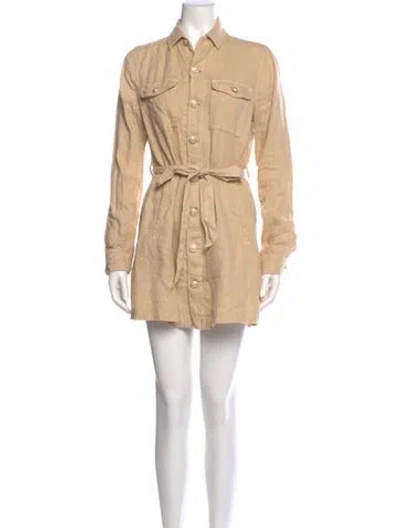 Pre-owned L'agence Linen Mini Dress In Neutral