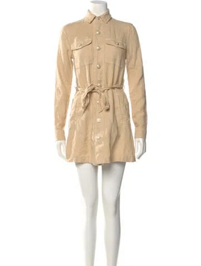 Pre-owned L'agence Linen Mini Dress In Neutral