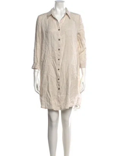 Pre-owned L'agence Linen Mini Dress In Neutrals