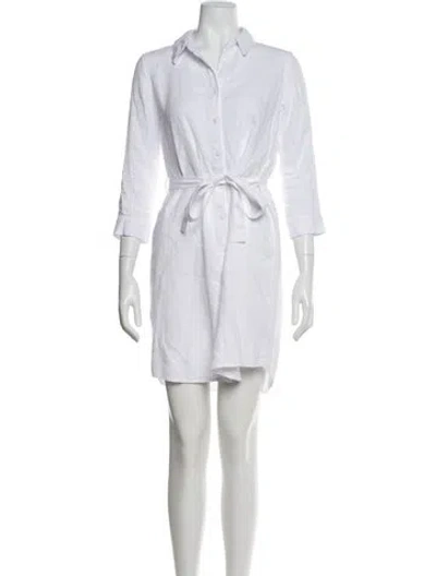 Pre-owned L'agence Linen Mini Dress In White