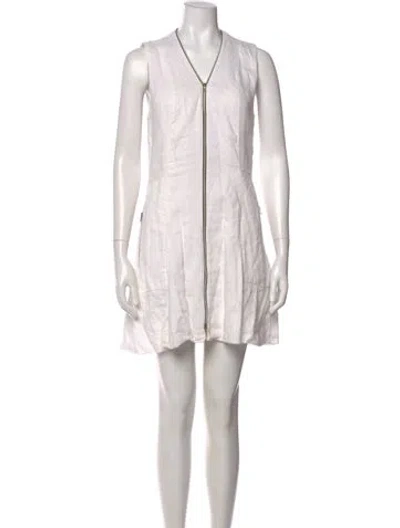 Pre-owned L'agence Linen Mini Dress In White