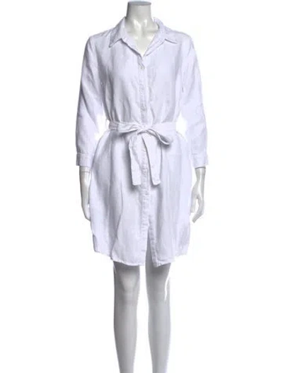 Pre-owned L'agence Linen Mini Dress In White