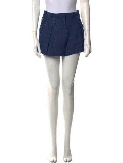 Pre-owned L'agence Linen Mini Shorts In Blue