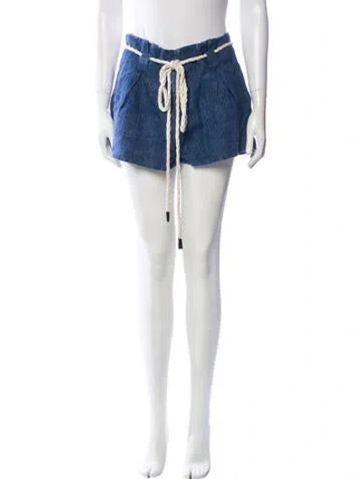 Pre-owned L'agence Linen Mini Shorts In Blue