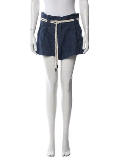 Pre-owned L'agence Linen Mini Shorts In Blue