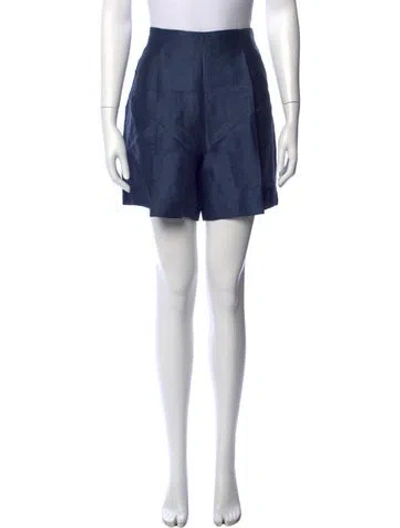 Pre-owned L'agence Linen Mini Shorts In Blue