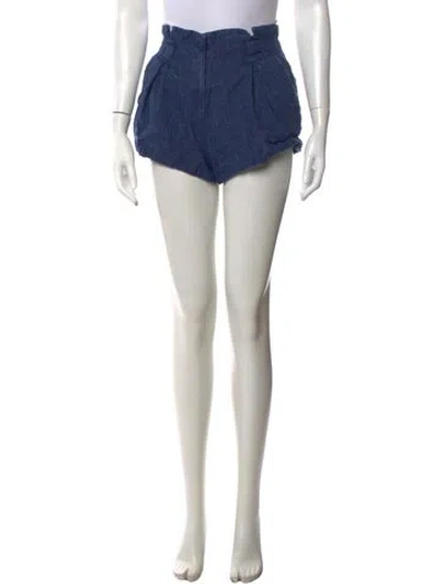 Pre-owned L'agence Linen Mini Shorts In Blue