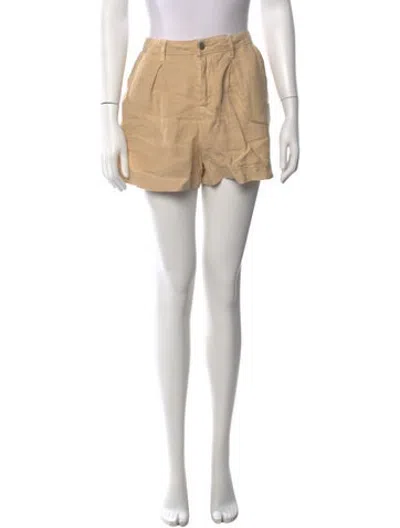 Pre-owned L'agence Linen Mini Shorts In Brown