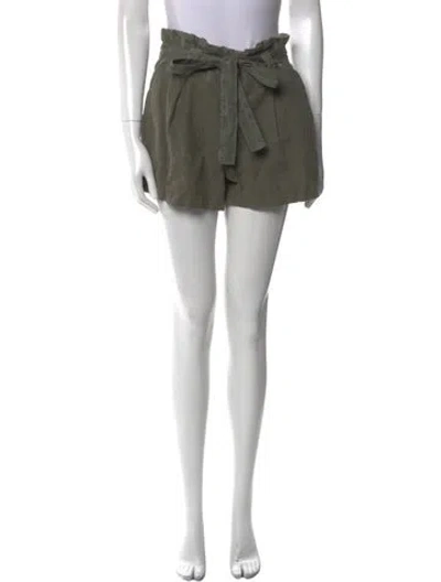 Pre-owned L'agence Linen Mini Shorts In Green