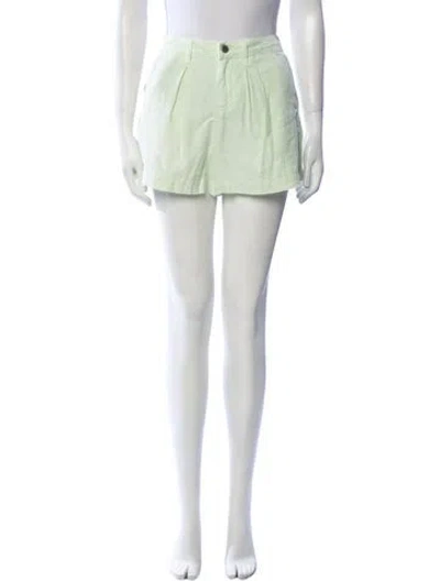 Pre-owned L'agence Linen Mini Shorts In Green