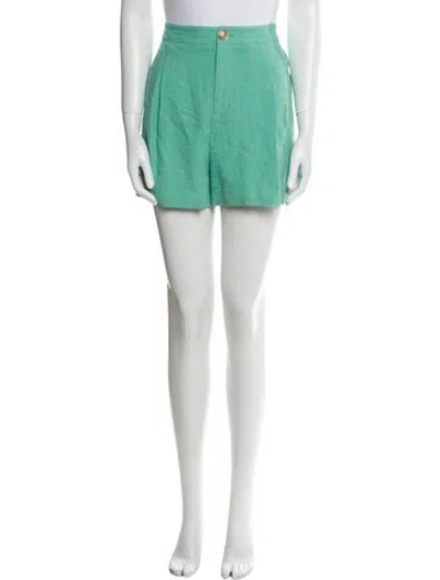 Pre-owned L'agence Linen Mini Shorts In Green