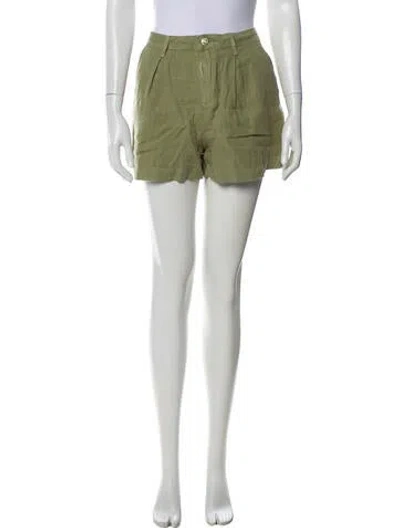 Pre-owned L'agence Linen Mini Shorts In Green