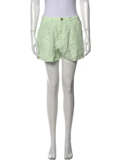 Pre-owned L'agence Linen Mini Shorts In Green