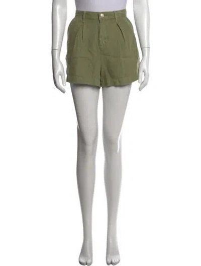 Pre-owned L'agence Linen Mini Shorts In Green
