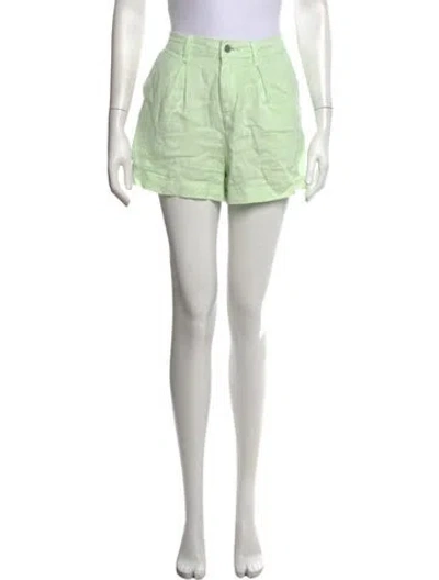 Pre-owned L'agence Linen Mini Shorts In Green