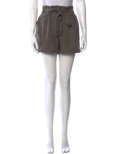 Pre-owned L'agence Linen Mini Shorts In Green