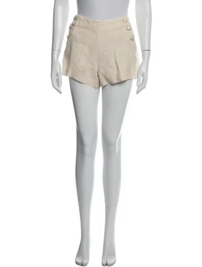 Pre-owned L'agence Linen Mini Shorts In Neutrals