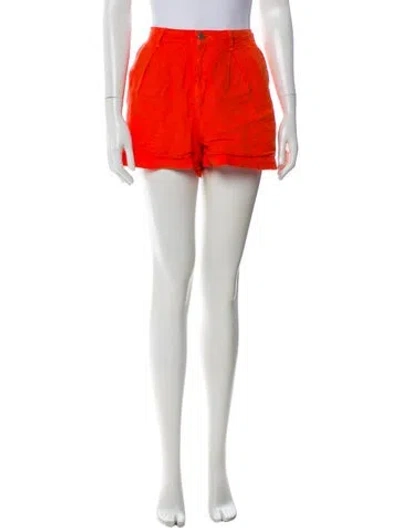Pre-owned L'agence Linen Mini Shorts In Orange