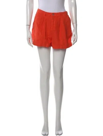 Pre-owned L'agence Linen Mini Shorts In Orange