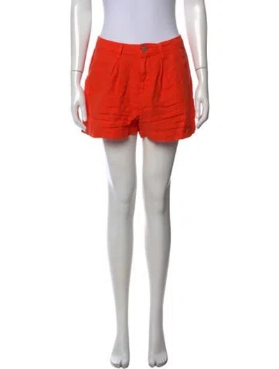 Pre-owned L'agence Linen Mini Shorts In Orange