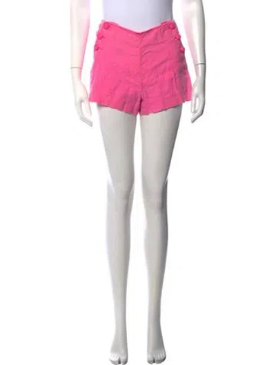 Pre-owned L'agence Linen Mini Shorts In Pink