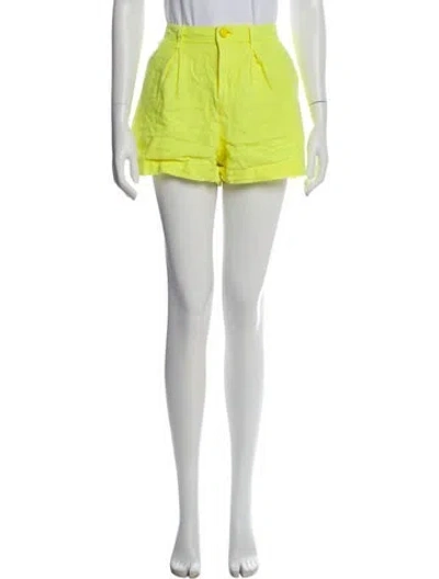 Pre-owned L'agence Linen Mini Shorts In Yellow
