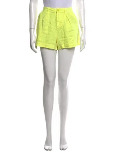 Pre-owned L'agence Linen Mini Shorts In Yellow