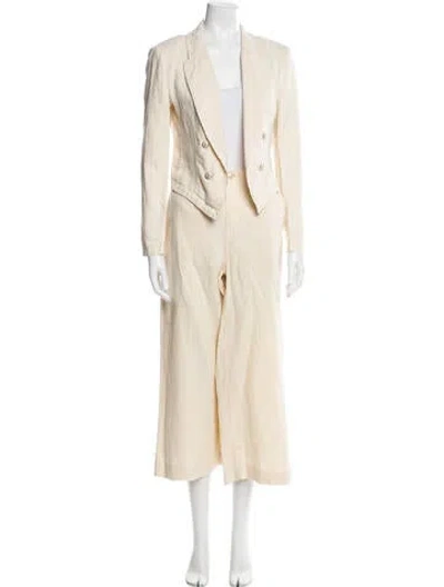 Pre-owned L'agence Linen Pant Set In Neutral