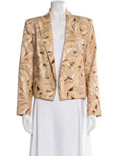 Pre-owned L'agence Linen Printed Blazer In Neutral