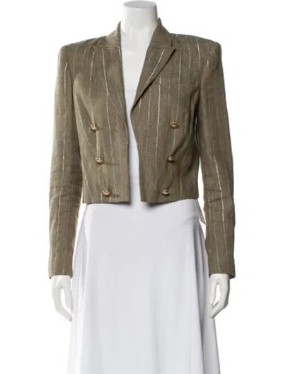 Pre-owned L'agence Linen Striped Blazer In Multi