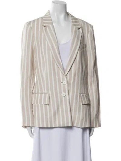 Pre-owned L'agence Linen Striped Blazer In Neutral