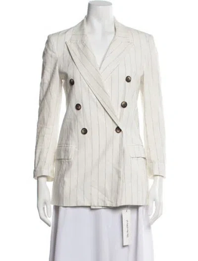 Pre-owned L'agence Linen Striped Blazer In Neutral