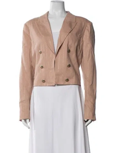 Pre-owned L'agence Linen Striped Blazer In Neutrals