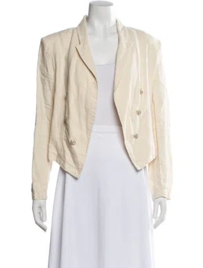 Pre-owned L'agence Linen Striped Evening Jacket In Neutral