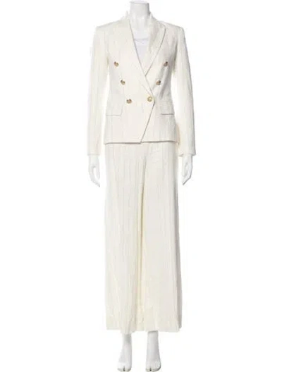 Pre-owned L'agence Linen Striped Pantsuit In Neutral