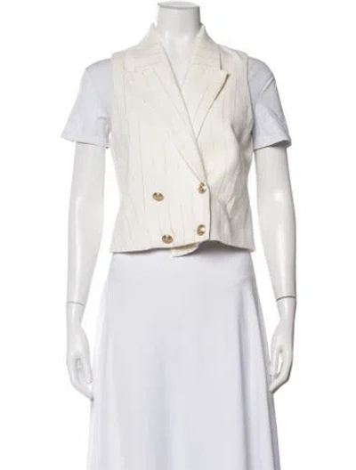 Pre-owned L'agence Linen Striped Vest In Neutrals