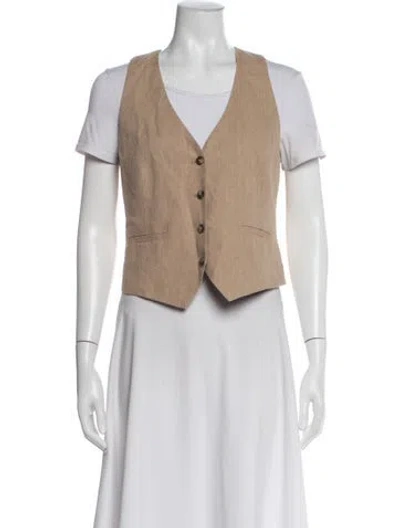 Pre-owned L'agence Linen Vest In Neutrals