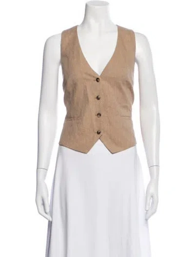 Pre-owned L'agence Linen Vest In Neutrals